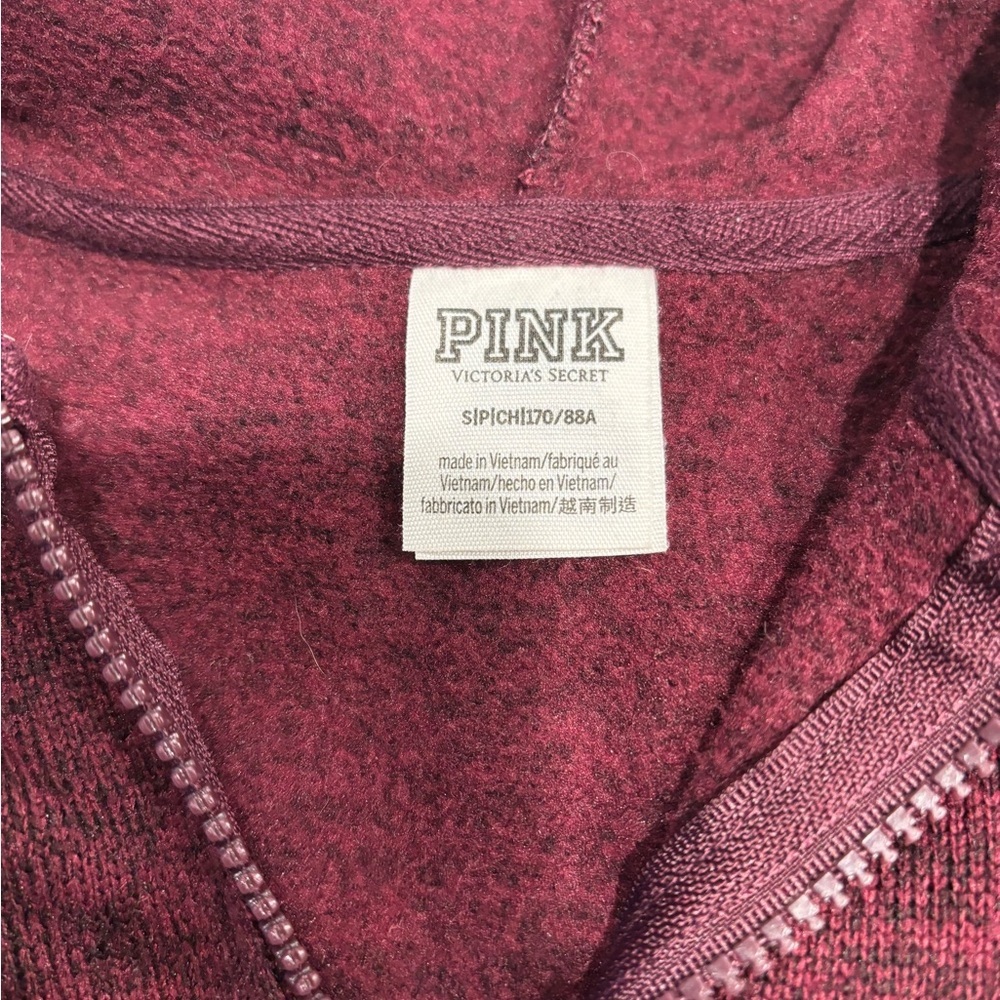 PINK Victoria's Secret Maroon Zip-Up Jacket Size Small - Picture 3 of 8